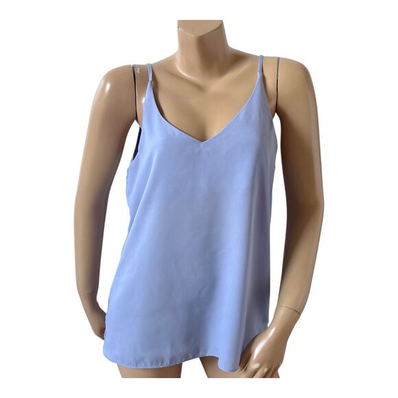 SHINESTAR Womens Size Large Sleeveless Blue Spaghetti Strap Tank Top Shirt - Picture 1 of 6